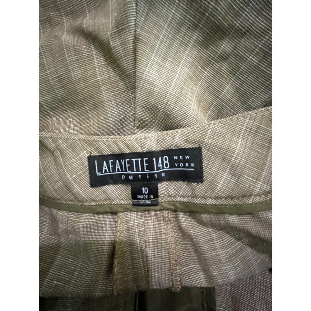 Lafayette 148‎ Tan Wool Linen Pants Trousers Size 10P Minimalist Academia - Picture 6 of 8